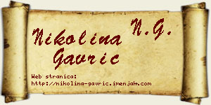 Nikolina Gavrić vizit kartica